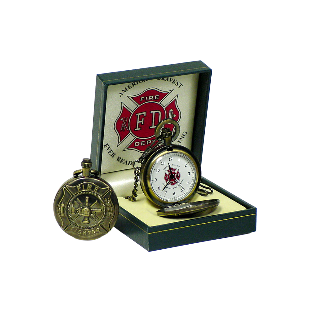 P 270 Fire Department Pocket Watch with Gift Box