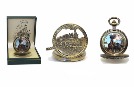 P 303 Steam Locomotive Pocket Watch with Gift Box