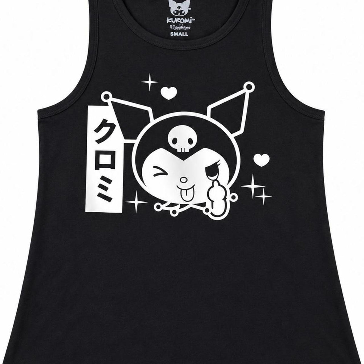 Women Junior's Black Kuromi Sanrio Tank Top