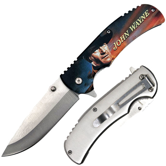 Rex Distributor PK 1536-JW 4.5-inch metal handle Western assist-open folding knife with stainless steel blade.