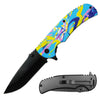 PK 1536-6 4.5" Contemporary Art Metal Handle Assist-Open Folding Knife