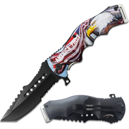 PK 6080-UF 4.5" America First Handle Assist-Open Folding Knife with Belt Clip - Rex Distributor, Inc. Wholesale Licensed Products and T-shirts, Sporting goods,