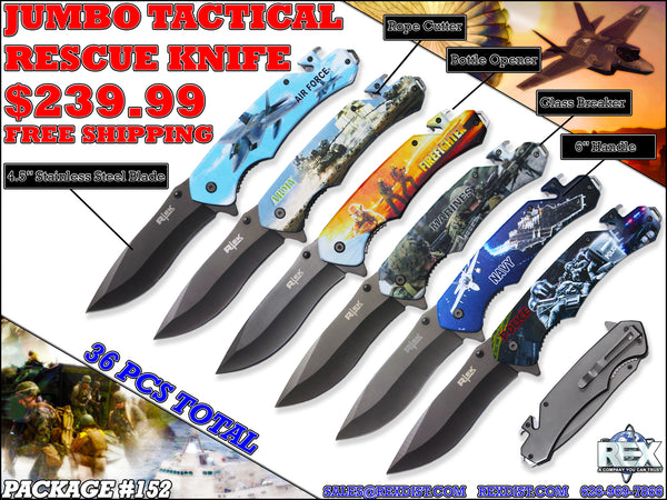 Package Deal #152 - Jumbo Servicemen Rescue Folding Knives | FREE SHIPPING