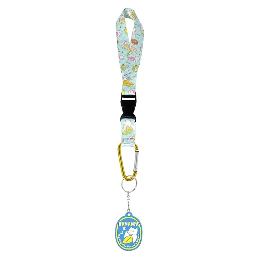 Bananya Wristlet Keychain | Bananya Cat Wrist Lanyard For Key, Wallet, Cell Phone, ID Badges - Rex Distributor, Inc. Wholesale Licensed Products and T-shirts, Sporting goods,