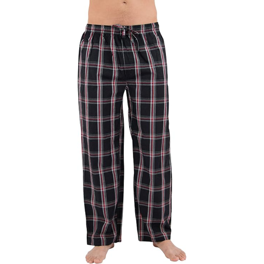 INTIMO men's woven knit cotton pajama pants, casual lounge sleepwear, comfortable loungewear with a relaxed fit and soft fabric.