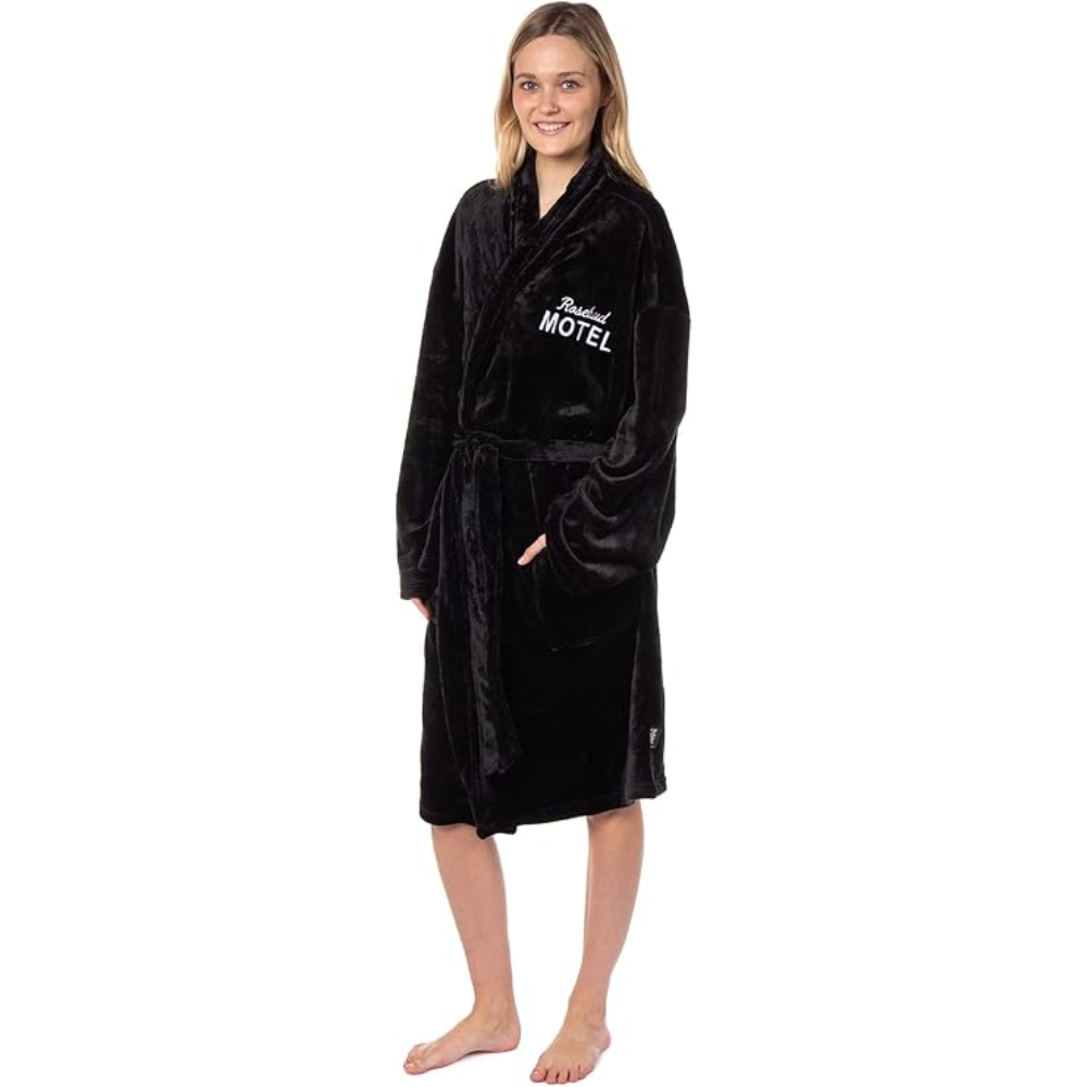 Schitt's Creek Gift Plush Fleece Luxury Bathrobe Robe Rosebud Hotel