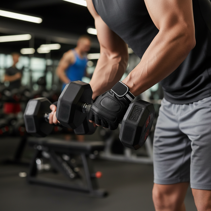 REX 309-BK Premium Black Weight Lifting Gloves – Leather Padded Training Gloves for Men & Women | Comfort Fit | Sizes S–3XL