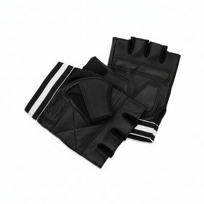 REX 309-BK Premium Black Weight Lifting Gloves – Leather Padded Training Gloves for Men & Women | Comfort Fit | Sizes S–3XL