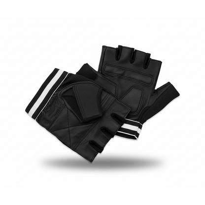 REX 309-BK Premium Black Weight Lifting Gloves – Leather Padded Training Gloves for Men & Women | Comfort Fit | Sizes S–3XL