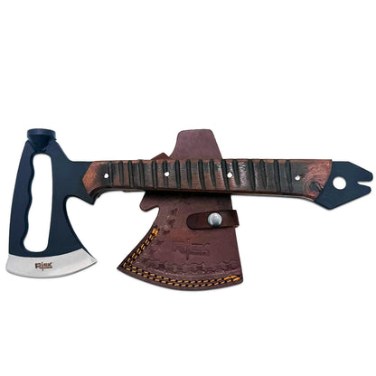 RT 1202 14" Rtek Wood Multi Tool Hammer Tactical Axe Hatchet with Leather Sheath