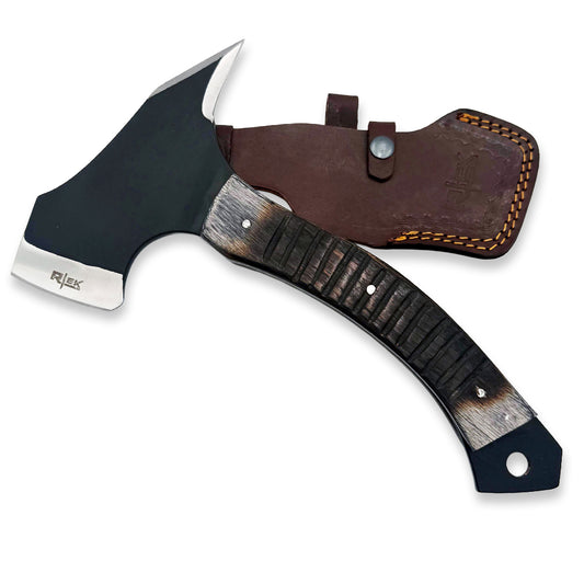 RT 1205 12" Rtek Wood Multi Tool Spike Tactical Axe Hatchet with Leather Sheath