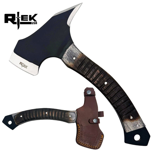 RT 1205 12" Rtek Wood Multi Tool Spike Tactical Axe Hatchet with Leather Sheath