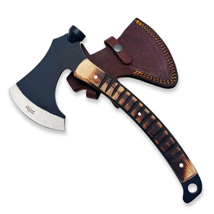 RT 1204 12" Rtek Wood Multi Tool Hammer Tactical Axe Hatchet with Leather Sheath
