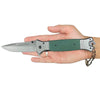 RT 2856-GN 6" Jumbo Green G-10 Handle Assist Open Folding Knife with Paracord