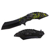 RT 7368-YW 4.25" Yellow Dragon 3D Handle Cleaver Blade Assist-Open Folding Knife with Belt Clip