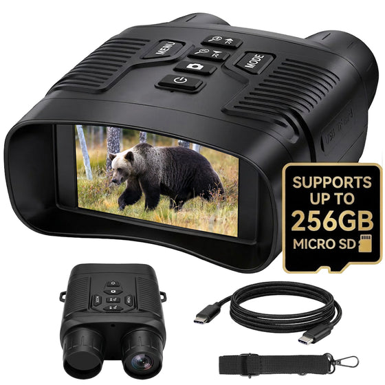 RT NVI-800 Rtek 4K Night Vision Binoculars 3.0" HD Screen, Built-in 4000mAh Rechargeable Battery, Type-C, 6.8x Zoom, Tactical UI for Hunting & Security