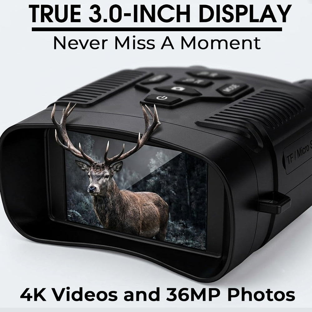 RT NVI-800 Rtek 4K Night Vision Binoculars 3.0" HD Screen, Built-in 4000mAh Rechargeable Battery, Type-C, 6.8x Zoom, Tactical UI for Hunting & Security
