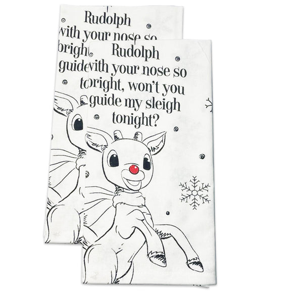 Rudolph The Red-Nosed Reindeer Kitchen Dish Towel 2-Pack