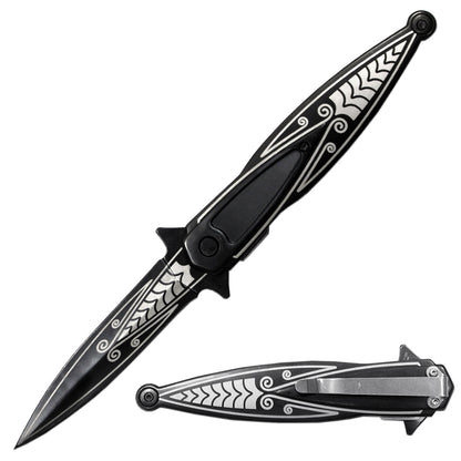 SP 537-BK 5.25" Derling Black Handle Assist-Open Folding Knife with Belt Clip - Rex Distributor, Inc. Wholesale Licensed Products and T-shirts, Sporting goods,