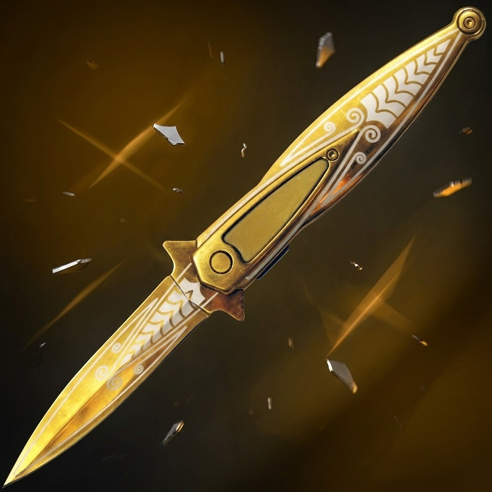 SP 537-GD 5.25" Derling Gold Handle Assist-Open Folding Knife with Belt Clip