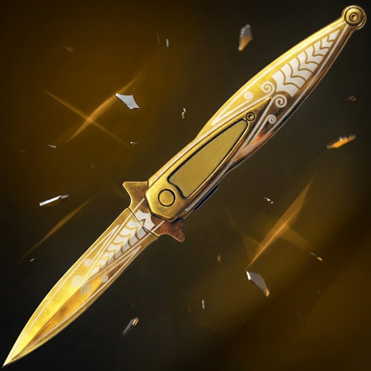 SP 537-GD 5.25" Derling Gold Handle Assist-Open Folding Knife with Belt Clip