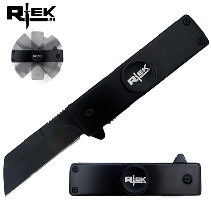 SPK 6841-BK 3.5" Rtek Black Spinner Tanto Folding Knife Fidget Mult-Tool