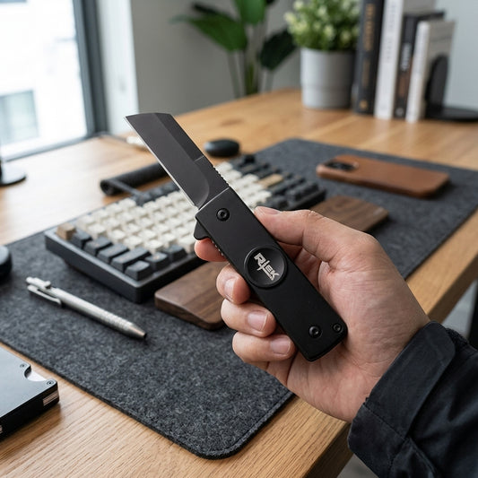 SPK 6841-BK 3.5" Rtek Black Spinner Tanto Folding Knife Fidget Mult-Tool