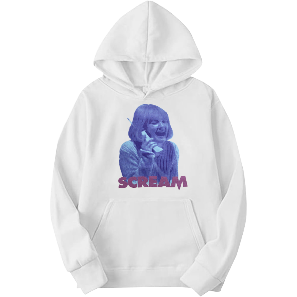 Men's Scream Movie Graphic Adult Pull-Over Hoodie White