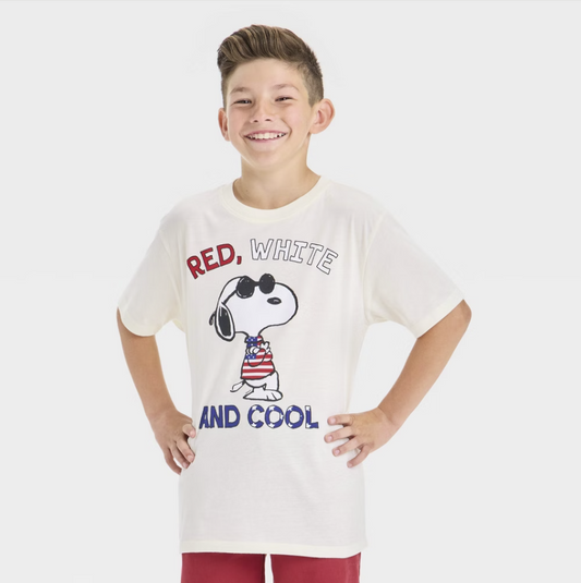 Boys' Peanuts Snoopy Fourth of July Short Sleeve Graphic T-Shirt