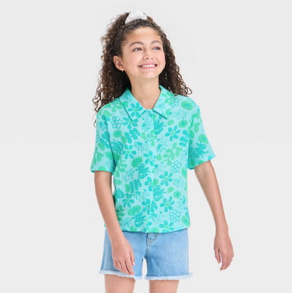 Girls' Bluey Cabana Top - Teal Blue