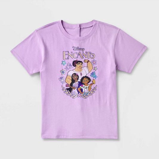 Girls' Disney Encanto Adaptive Short Sleeve Graphic T-Shirt - Lavender