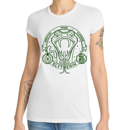 Women Junior's Harry Potter Slytherin Snake Logo Graphic T-Shirt Tee
