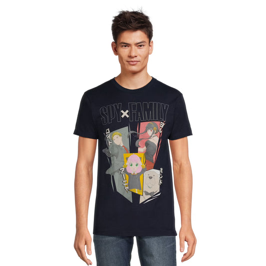 Men's Navy Spy Family Graphic Tee T-Shirt