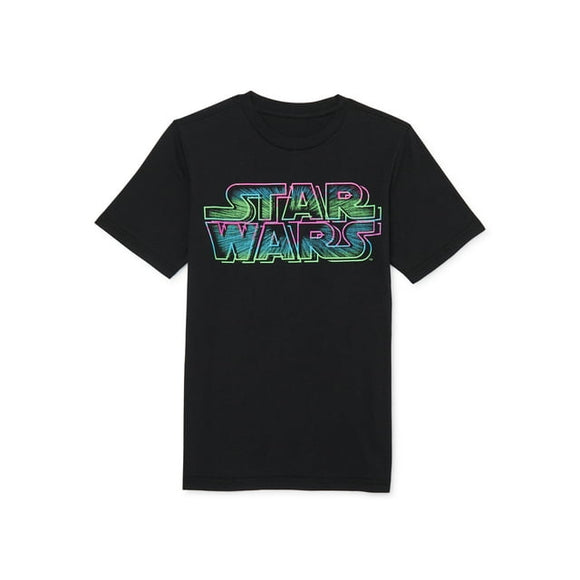 Boys Black Star Wars Logo Graphic T-Shirt, Sizes 4-18