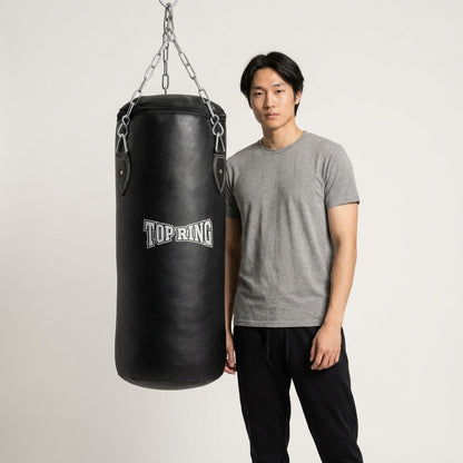 TRHB Top Ring 30 LBS All-Leather Heavy Punching Bag for Boxing & MMA with Mounting Chain