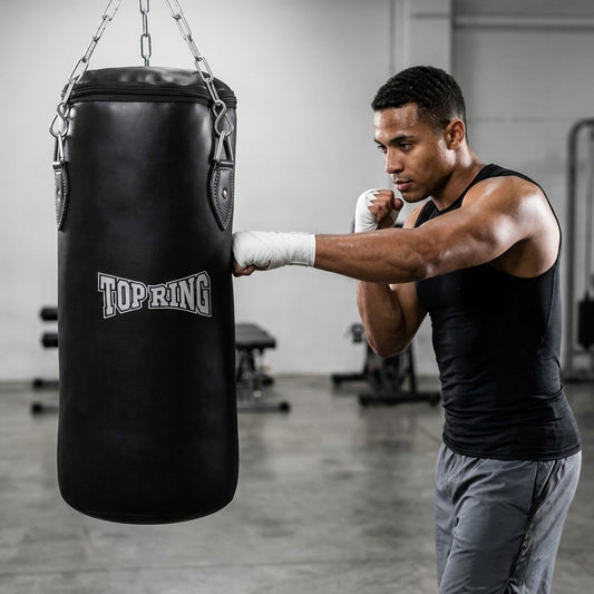 TRHB Top Ring 30 LBS All-Leather Heavy Punching Bag with Mounting Chain