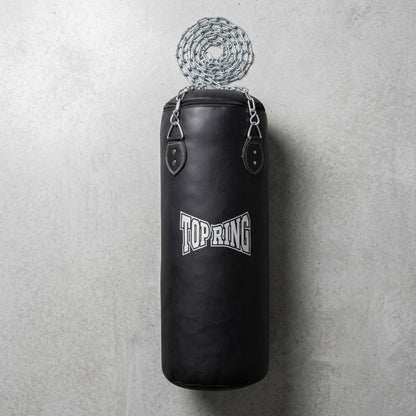 TRHB Top Ring 50 LBS All-Leather Heavy Punching Bag for Boxing & MMA with Mounting Chain