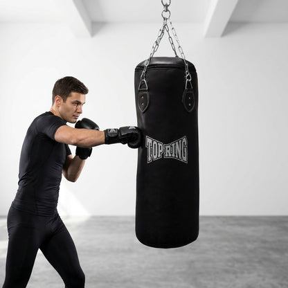 TRHB Top Ring 50 LBS All-Leather Heavy Punching Bag for Boxing & MMA with Mounting Chain