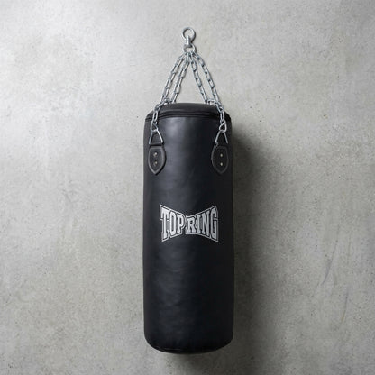 TRHB Top Ring 50 LBS All-Leather Heavy Punching Bag for Boxing & MMA with Mounting Chain