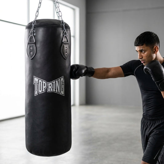TRHB Top Ring 50 LBS All-Leather Heavy Punching Bag for Boxing & MMA