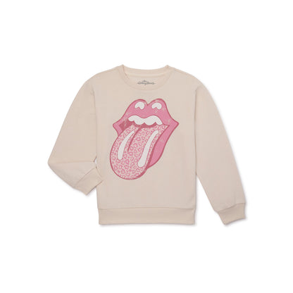 Girls The Rolling Stones Graphic Crewneck Fleece Sweatshirt