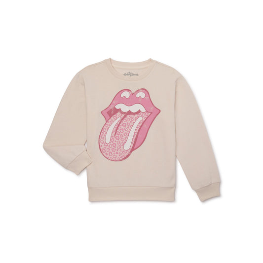 Girls The Rolling Stones Graphic Crewneck Fleece Sweatshirt