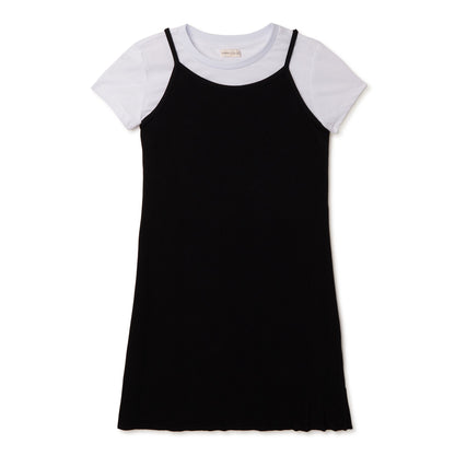 Girls' Theme By Ariella Plaid Tank Dress and Cap Sleeve T-Shirt, 2-Piece, Sizes 7-16