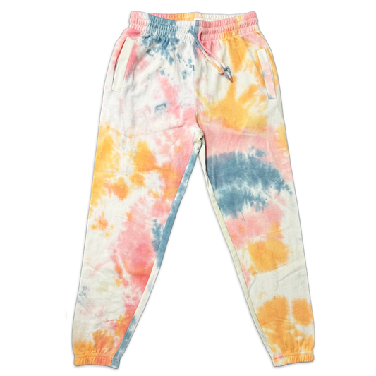 Men's faded pastel tie dye jogger sweatpants from C-Life Group with double front pockets, casual and comfortable pants.