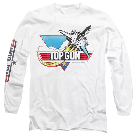 Boy's long sleeve graphic T-shirt featuring a Top Gun movie poster design, from Rex Distributor, Inc.