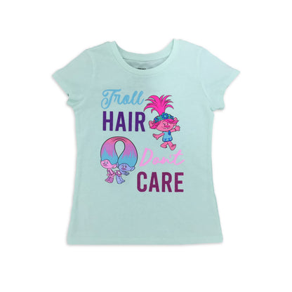 Girls Trolls Mint Troll Hair Don't Care Short Sleeve Tee T-Shirt
