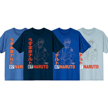 Men's Naruto Shippuden Uzumaki Line Art T-Shirt Mixed Colors