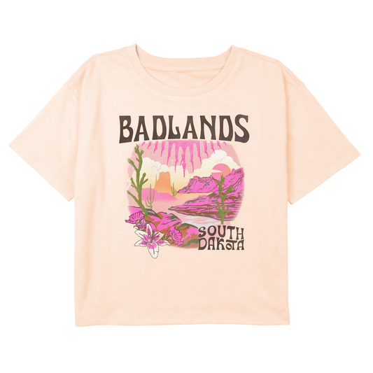 Women Junior's Badlands South Dakota Retro Graphic Cropped T-Shirt