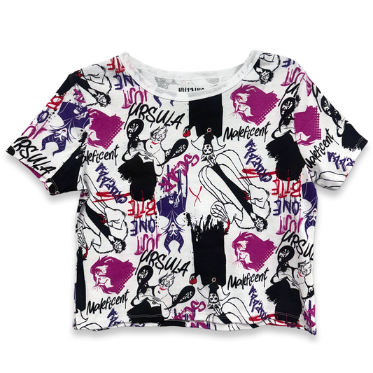 Women's Disney Villains Graffiti Cropped T-Shirt Tee