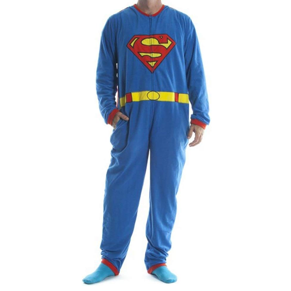 Superman DC Comics Adult Costume Pajamas Cosplay Jumpsuit